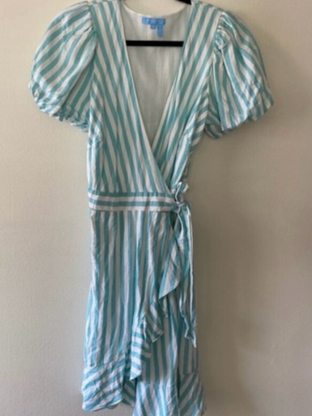 Draper James Blue and White Reba Wrap Dress.